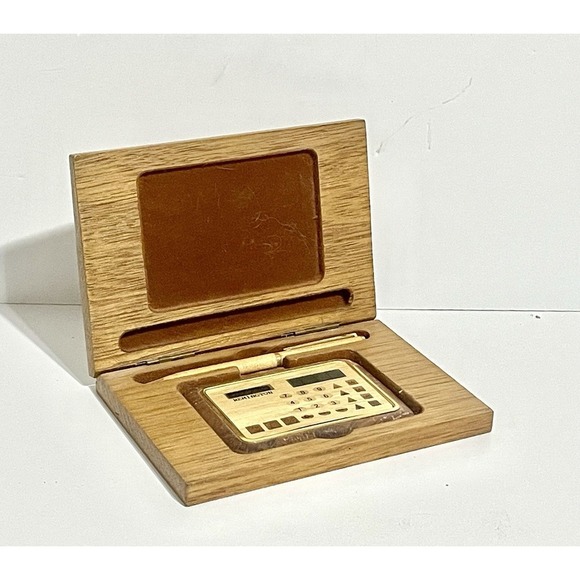 Remington Other - Vintage Remington Solar Calculator and matching Pen in Wood Box